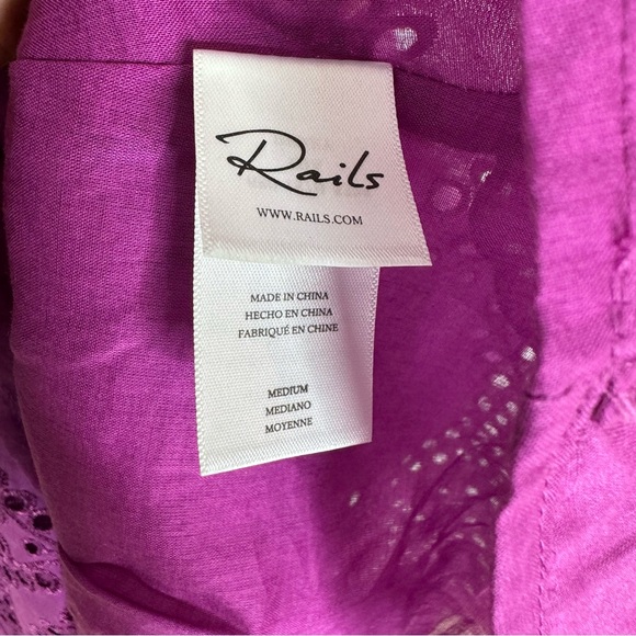 Rails Gia Eyelet Embroidered Cotton Midi Dress in Berry Size M NWT - Picture 6 of 13